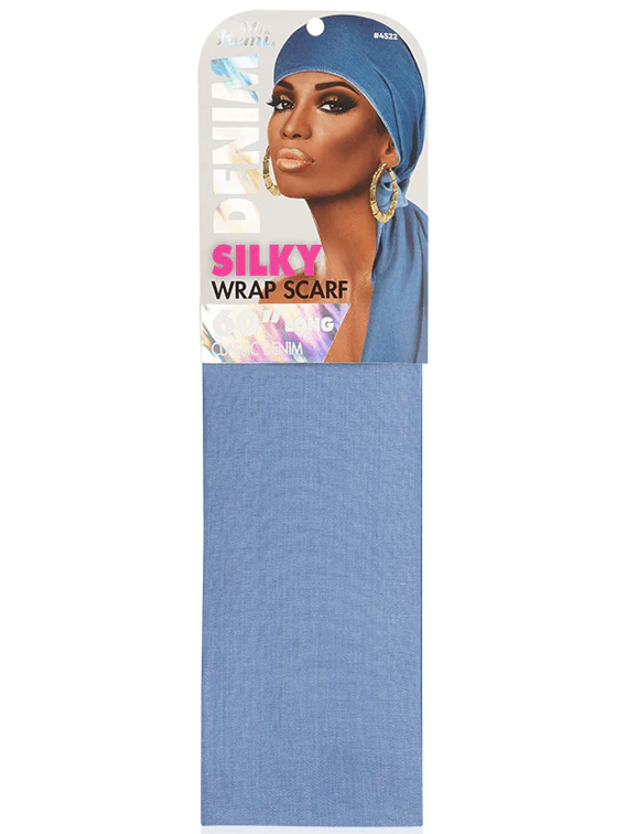 Ms. REMI DENIM SILKY WRAP SCARF 60" LONG