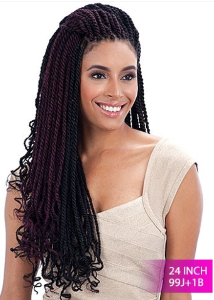 FREETRESS EQUAL SYNTHETIC HAIR BRAIDS DOUBLE STRAND STYLE CUBAN TWIST BRAID 24"