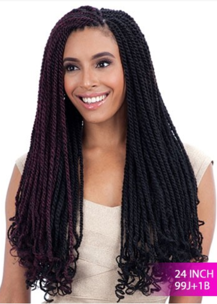 FREETRESS EQUAL SYNTHETIC HAIR BRAIDS DOUBLE STRAND STYLE CUBAN TWIST BRAID 24"