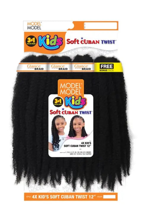 MODEL MODEL GLANCE BRAID 4X KID'S SOFT CUBAN TWIST 12"