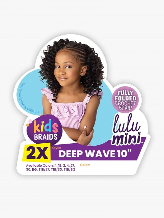 SENSATIONNEL LULU MINI KIDS 2X CROCHET BRAID DEEP WAVE 10