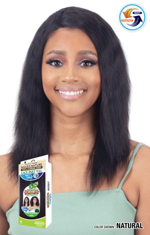 NAKED NATURE 100% HUMAN HAIR WET & WAVY LACE PART WIG DEEP WAVE 18