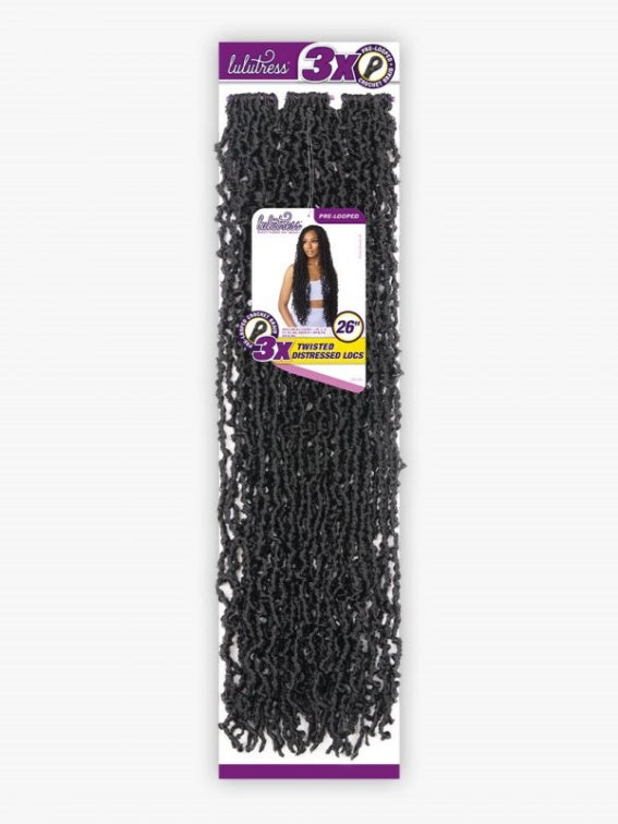 SENSATIONNEL LULUTRESS CROCHET BRAID 3X TWISTED DISTRESSED LOCS 26