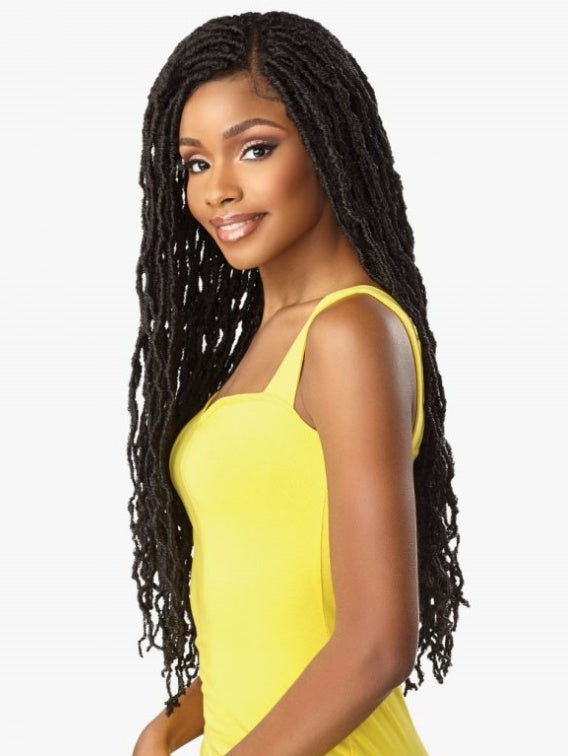 SENSATIONNEL CLOUD9 SYNTHETIC 4×4 BRAIDED LACE FRONT WIG DISTRESSED LOCS 28″