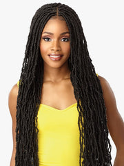 SENSATIONNEL CLOUD9 SYNTHETIC 4×4 BRAIDED LACE FRONT WIG DISTRESSED LOCS 40"