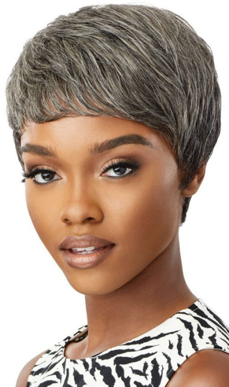 OUTRE UNPROCESSED HUMAN HAIR FAB & FLY GRAY GLMOUR FULL CAP WIG HH EDEN