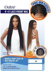 OUTRE PRE-BRAIDED 4X4 LACE FRONT MIDDLE PART FEED-IN BOX BRAIDS 36