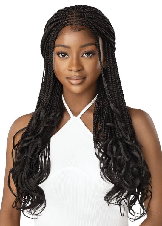 OUTRE 4X4 LACE FRONT WIG MIDDLE PART FRENCH CURL BOX BRAIDS 26"