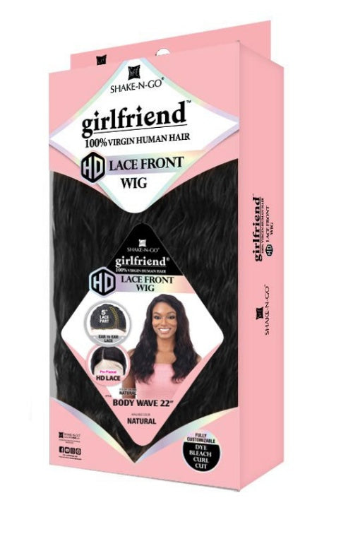 SHAKE N GO GIRLFRIEND 100% VIRGIN HUMAN HAIR HD LACE FRONT WIG BODY WAVE 22"