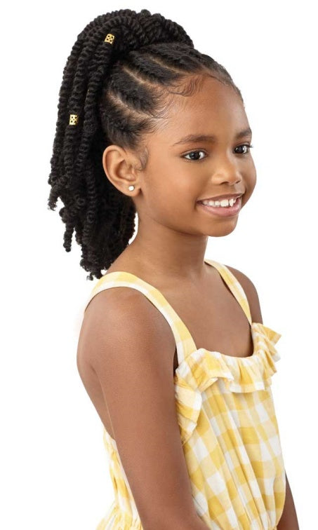 OUTRE LIL LOOKS DRAWSTRING PONYTAIL GOLD CUFFED BOMB TWISTS 12″