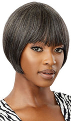 OUTRE UNPROCESSED HUMAN HAIR FAB & FLY GRAY GLMOUR FULL CAP WIG  HARRIET