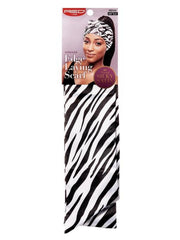 RED BY KISS SILKY SATIN EDGE LAYING SCARF ZEBRA