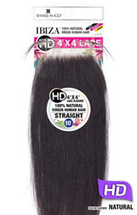 SHAKE N GO VIRGIN HUMAN HAIR WEAVE IBIZA HD 4X4 STRAIGHT LACE CLOSURE 12"