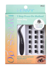 I ENVY BY KISS PRESS & GO PRESS ON CLUSTER LASHES ALL-IN-ONE KIT GLAM DAY