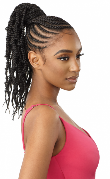 OUTRE PRETTY QUICK WRAP PONYTAIL BUTTERFLY JUNGLE WAVY BOX BRAID 16"