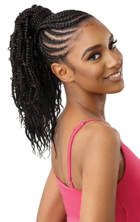 OUTRE PRETTY QUICK WRAP PONYTAIL BUTTERFLY JUNGLE WAVY BOX BRAID 16"