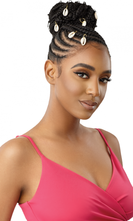 OUTRE PRETTY QUICK WRAP PONYTAIL BUTTERFLY JUNGLE WAVY BOX BRAID 16"