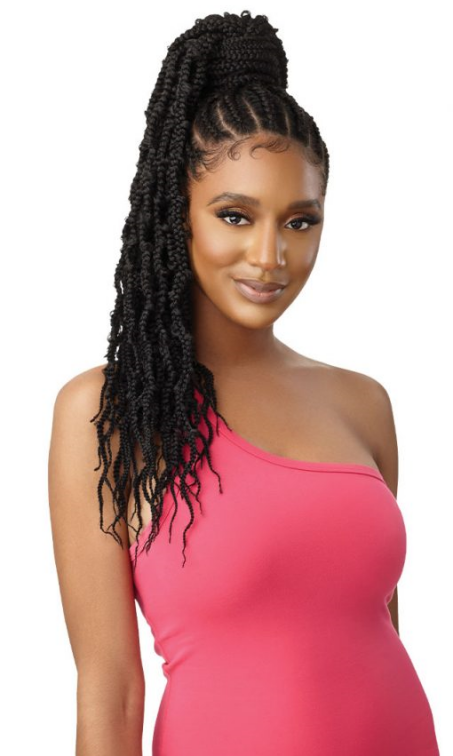 OUTRE PRETTY QUICK WRAP PONYTAIL BUTTERFLY JUNGLE WAVY BOX BRAID 24"