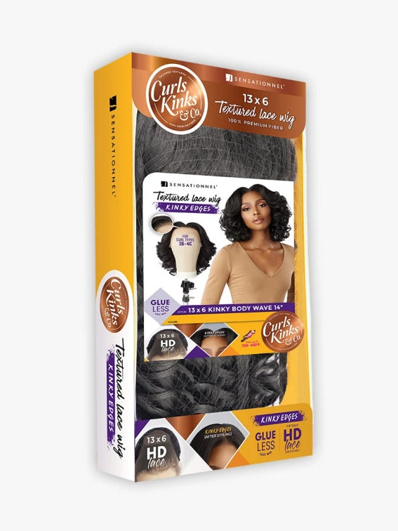 SENSATIONNEL CURLS KINKS N CO KINKY EDGES 13X6 LACE WIG KINKY BODY WAVE 14"