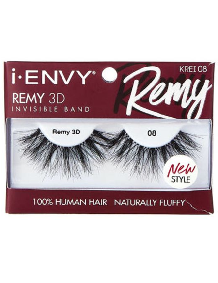 KISS I ENVY REMY 3D INVISIBLE BAND 100% HUMAN HAIR EYELASHES REMY 3D 08