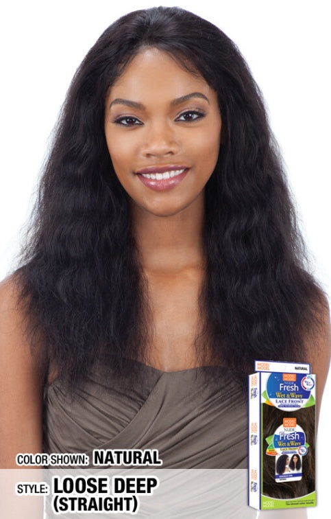 MODEL MODEL NUDE FRESH WET & WAVY BRAZILIAN NATURAL HUMAN HAIR LACE FRONT WIG LOOSE DEEP