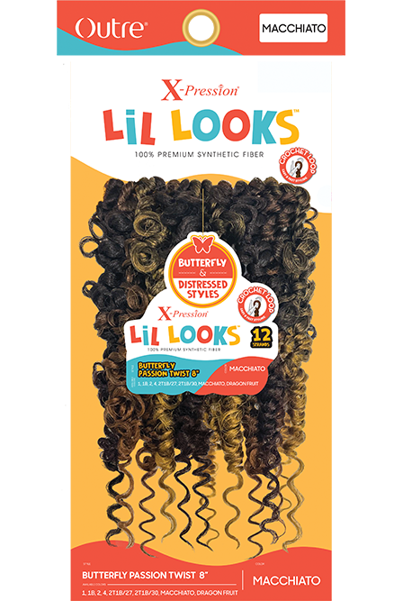 OUTRE X-PRESSION LIL LOOKS CROCHET BRAID BUTTERFLY PASSION TWIST 8