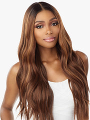 SENSATIONNEL BUTTA LACE HUMAN HAIR BLENDED HD LACE FRONT WIG LOOSE BEACH WAVE 28