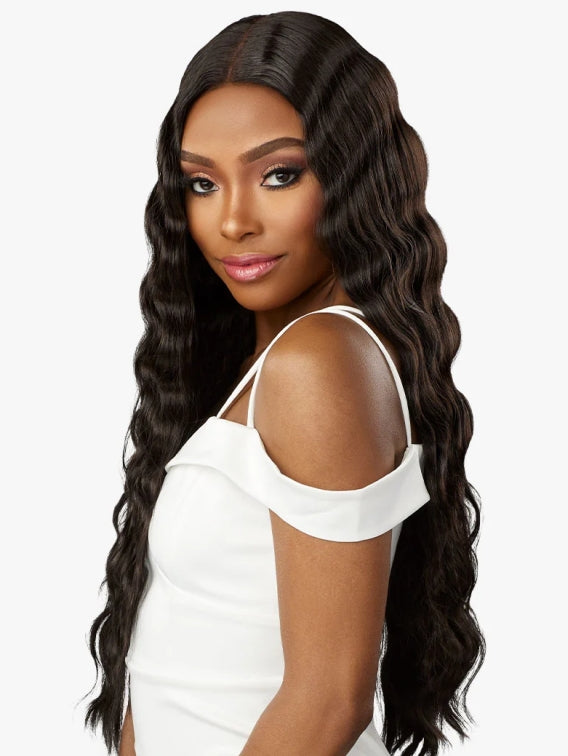 SENSATIONNEL BUTTA LACE HUMAN HAIR BLENDED HD LACE FRONT WIG LOOSE CRIMP 28"