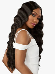 SENSATIONNEL BUTTA LACE HUMAN HAIR BLENDED HD LACE FRONT WIG LOOSE CRIMP 28"