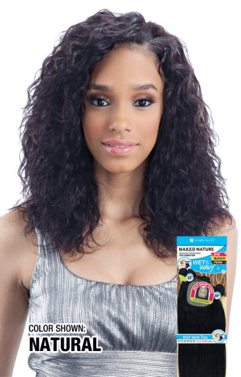 NAKED UNPROCESSED BRAZILIAN VIRGIN REMY WEAVE WET & WAVY LOOSE CURL 7PCS