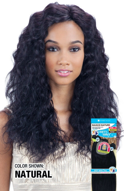 NAKED UNPROCESSED BRAZILIAN VIRGIN REMY WEAVE WET & WAVY LOOSE CURL 7PCS