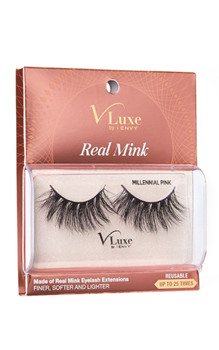 KISS V-LUXE REAL MINK MILLENIAL PINK