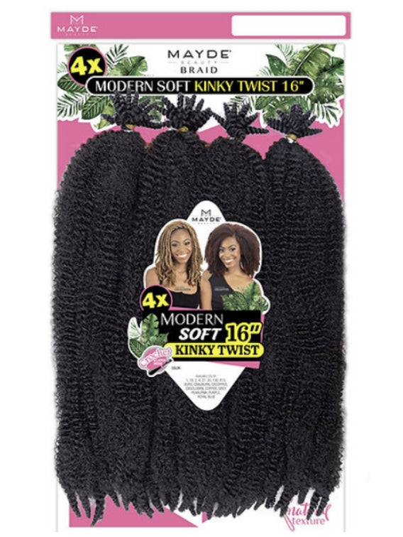 MAYDE BEAUTY CROCHET BRAID 4X MODERN SOFT KINKY TWIST 16