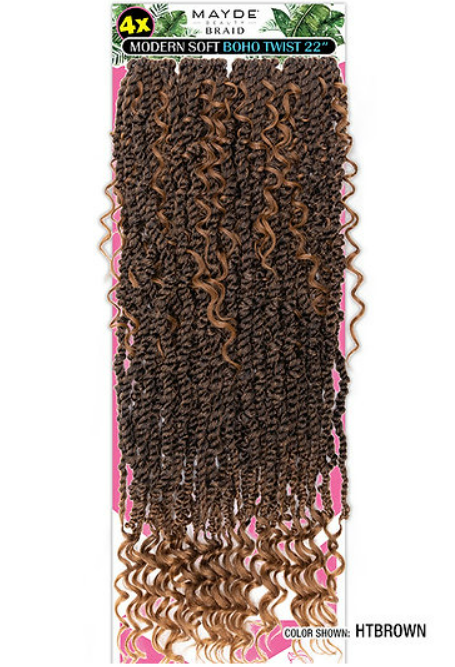 MAYDE BEAUTY CROCHET BRAID 4X MODERN SOFT BOHO TWIST 22"