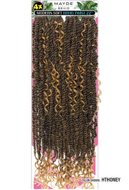 MAYDE BEAUTY CROCHET BRAID 4X MODERN SOFT BOHO TWIST 22"