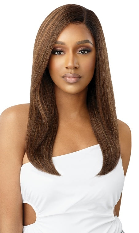 OUTRE SYNTHETIC PRE-PLUCKED HD TRANSPARENT LACE FRONT WIG NATURAL YAKI 22