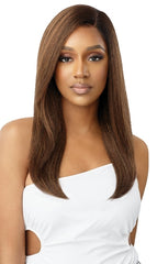 OUTRE SYNTHETIC PRE-PLUCKED HD TRANSPARENT LACE FRONT WIG NATURAL YAKI 22