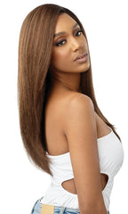 OUTRE SYNTHETIC PRE-PLUCKED HD TRANSPARENT LACE FRONT WIG NATURAL YAKI 22