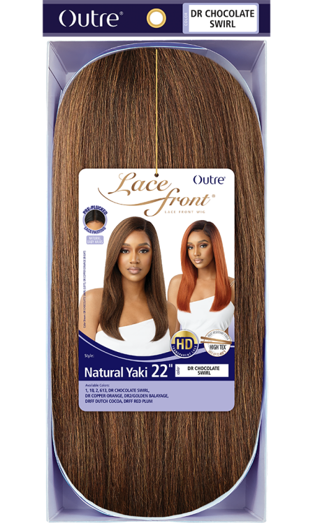 OUTRE SYNTHETIC PRE-PLUCKED HD TRANSPARENT LACE FRONT WIG NATURAL YAKI 22