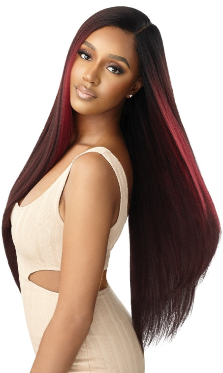 OUTRE SYNTHETIC PRE-PLUCKED HD TRANSPARENT LACE FRONT WIG NATURAL YAKI 30