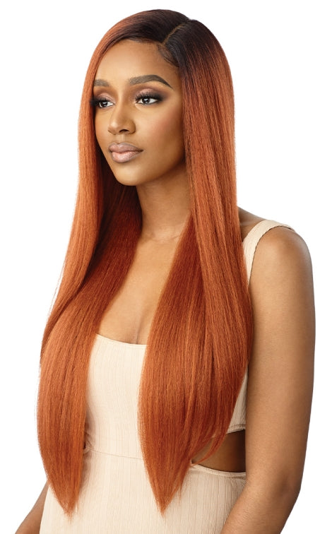 OUTRE SYNTHETIC PRE-PLUCKED HD TRANSPARENT LACE FRONT WIG NATURAL YAKI 30