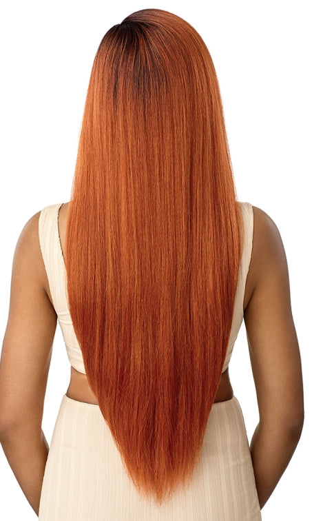 OUTRE SYNTHETIC PRE-PLUCKED HD TRANSPARENT LACE FRONT WIG NATURAL YAKI 30