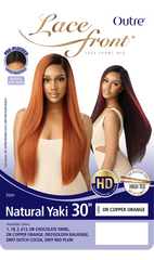 OUTRE SYNTHETIC PRE-PLUCKED HD TRANSPARENT LACE FRONT WIG NATURAL YAKI 30