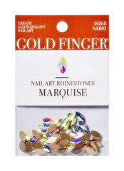 KISS GOLD FINGER NAIL ART RHINESTONES MARQUISE