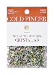 KISS GOLD FINGER NAIL ART RHINESTONES AB BAG