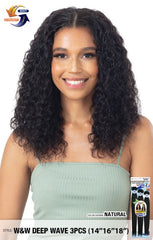 NAKED NATURE 100% BRAZILIAN VIRGIN REMY WEAVE WET & WAVY DEEP WAVE 3PCS 14/16/18