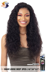 NAKED NATURE 100% BRAZILIAN VIRGIN REMY WEAVE WET & WAVY LOOSE DEEP 3PCS 18/20/22