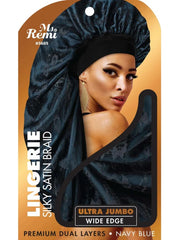 Ms. REMI LINGERIE WIDE EDGE SILKY BRAID BONNET ULTRA JUMBO NAVY