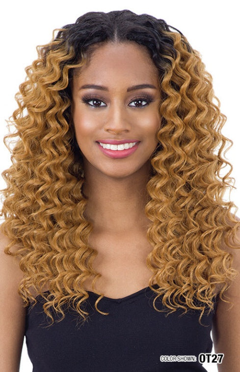 SHAKE N GO ORGANIQUE HUMAN HAIR BLEND MASTERMIX DEEP WAVE LACE CLOSURE 16"