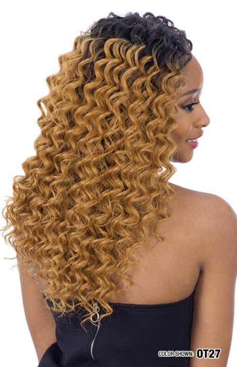 SHAKE N GO ORGANIQUE HUMAN HAIR BLEND MASTERMIX DEEP WAVE LACE CLOSURE 16"